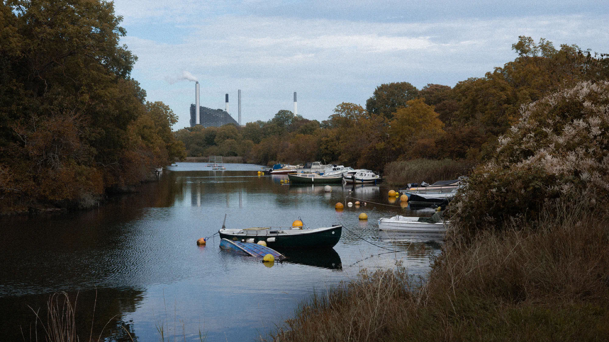 boats and recycling plant